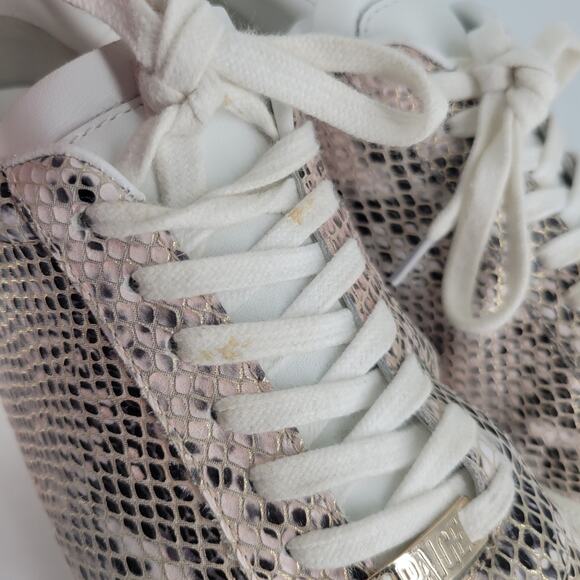 PAIGE Pink Gold Leather Amy Sneakers 9 - Picture 11 of 11